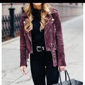 Blanknyc Burgundy 100% Suede Moto Jacket Burgundy Maroon sz XS